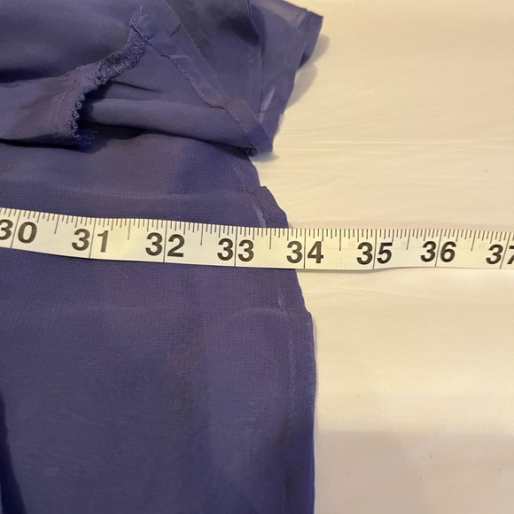 NWT Anthropologie size 2 A-line ruffle slit midi skirt in blue - Picture 9 of 9